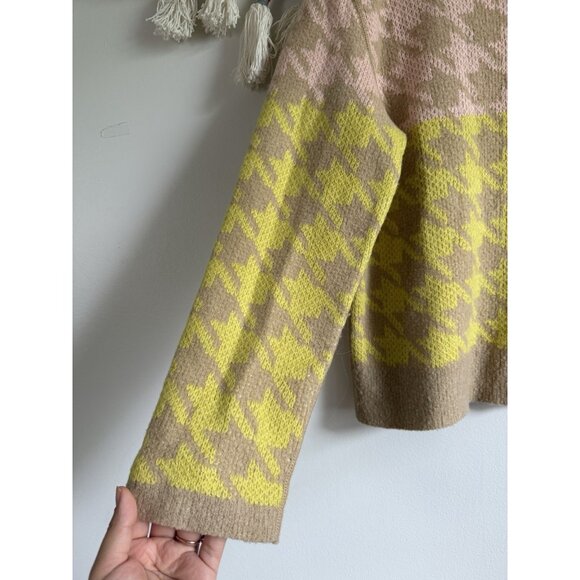 Marc Cain Houndstooth Wool Blend Knit Multicolor Sweater Preppy Academia N4 US 8 - Picture 4 of 10